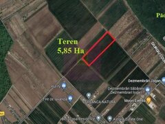 Sabareni, teren 5,85 ha, intravilan rezidential, intre 2 paduri